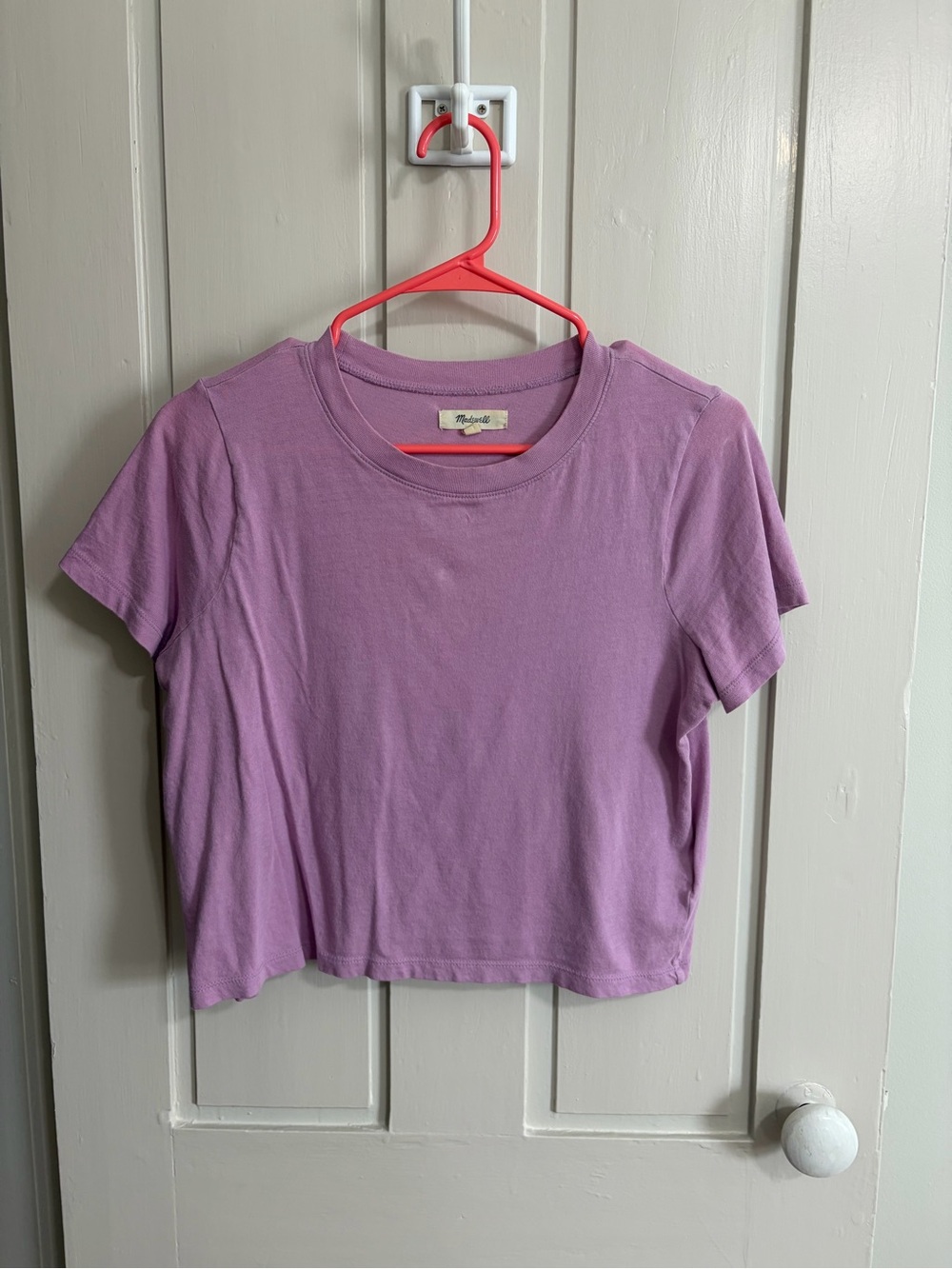 Madewell Lavender Crewneck Cropped Tee